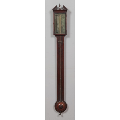 236 - A 19th century D Gatty mahogany stick barometer. Length 100cm.