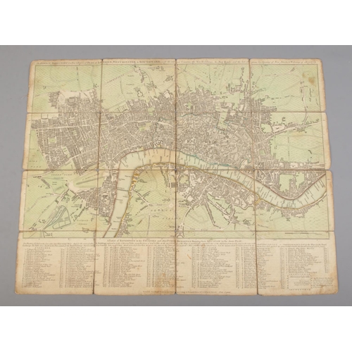 85 - An 18th century cloth map of London, Westminster and Southwark. Dated 1781. Printed for Rob Sayer & ... 