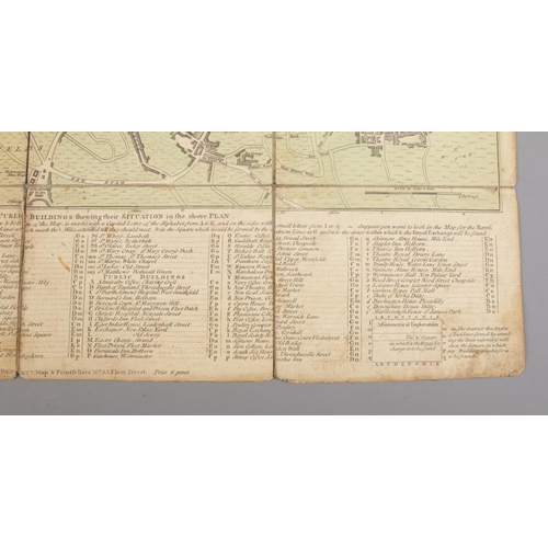 85 - An 18th century cloth map of London, Westminster and Southwark. Dated 1781. Printed for Rob Sayer & ... 