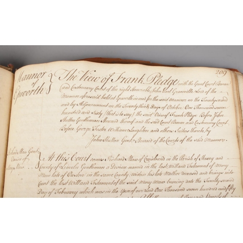 88 - An interesting 18th century court roll book for 'Mannor of Epworth'. 17th October to 20th August 176... 