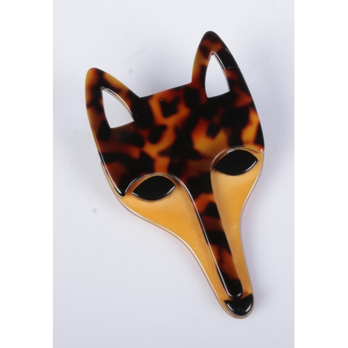 513 - Lea Stein brooch modelled as the head of a fox.