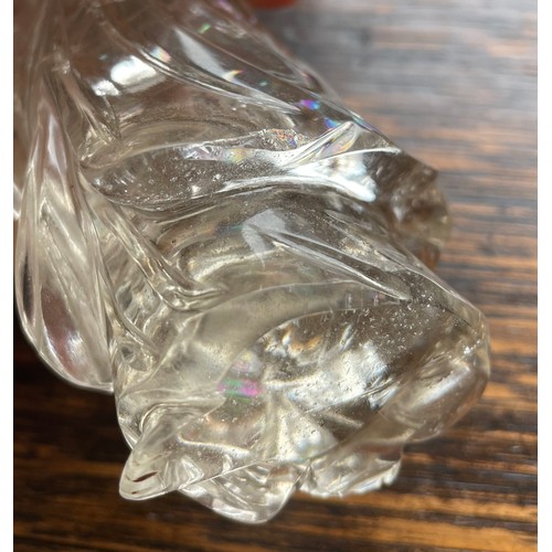 5 - A Chinese rock crystal sculpture of Guanyin. Height 13cm.