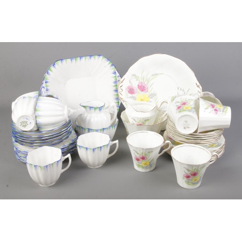 120 - Two Art Deco bone china tea sets. Includes Adderley and Melba examples.