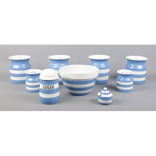 47 - A collection of T.G. Green & Co. Ltd Cornish kitchen ware ceramics. To include storage jars, sugar s... 