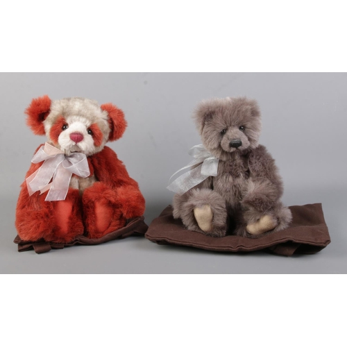 60 - Two Charlie Bears jointed teddy bears, Boo and Ruby. Both exclusively designed by Isabella Lee. With... 