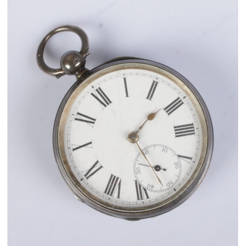 461 - A Victorian silver Waltham pocket watch. Assayed Birmingham 1887 by Waltham Watch Company.