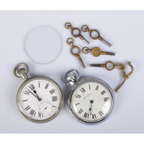 463 - A Selex LNER pocket watch along with an Ingersoll example and five pocket watch keys.