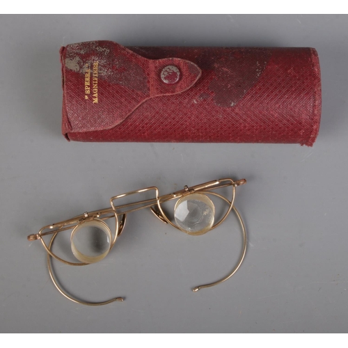 483 - A cased pair of Victorian 'Spera' Magnifiers spectacles by H. Watson & Sons, possibly watchmakers or... 