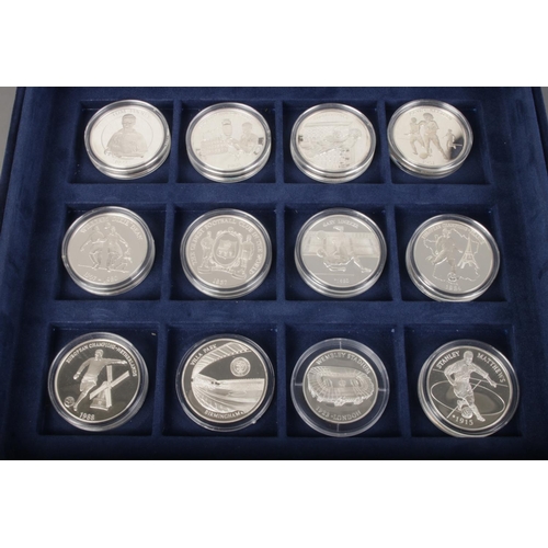 501 - A cased set of twelve silver proof European Football Championship 1996 coins; ten with information s... 