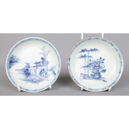 508 - Four pieces of Nanking Cargo ceramics, comprising of two tea bowl and saucer sets. Three of the four... 