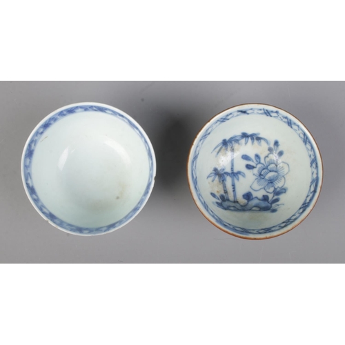 508 - Four pieces of Nanking Cargo ceramics, comprising of two tea bowl and saucer sets. Three of the four... 