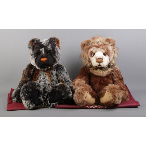 83 - Two Charlie Bears jointed teddy bears, Griffin and Graeme. Both exclusively designed by Isabelle Lee... 