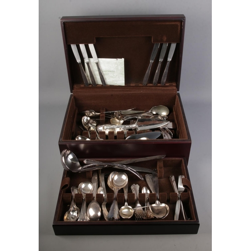 57 - A mixed canteen of cutlery including mostly United Cutlers examples mostly silver plated pieces.
