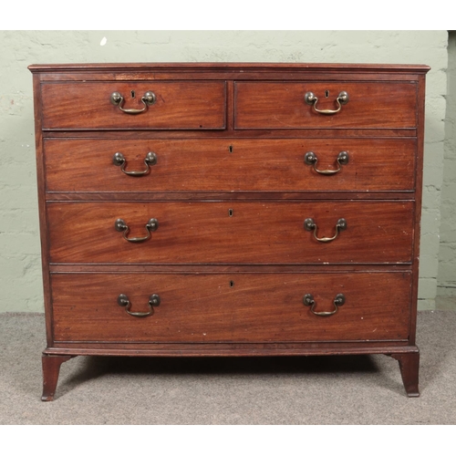 588 - A Georgian mahogany chest of drawers with brass swan neck handles and escutcheons

Hx92cm
Wx104cm
Dx... 