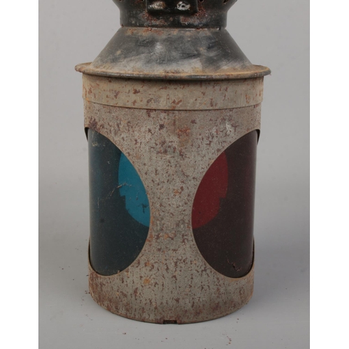 157 - A vintage British Railways signal lamp. With burner.