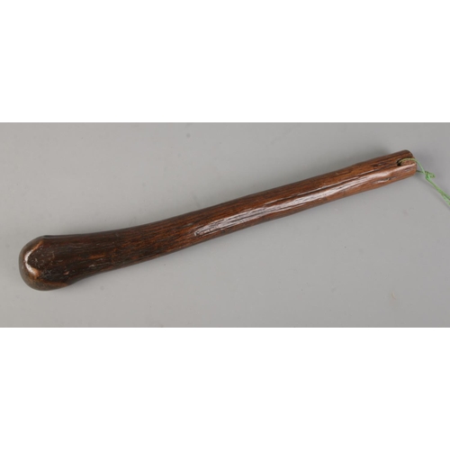 172 - An antique wooden club/cudgel. Length 45cm.