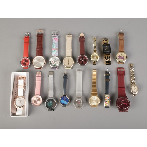 178 - Seventeen ladies wristwatches, including Radley, Swatch, Tick & Ogle, Casio and boxed Pierre Cardin ... 