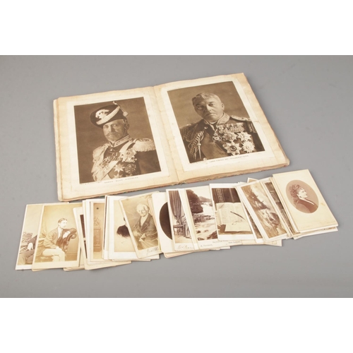 186 - A large collection of carte de visite cabinet cards with scrap book.