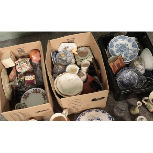 200 - Three boxes of miscellaneous ceramics and glassware to include Masons, Ringtons, Royal Winton, glass... 