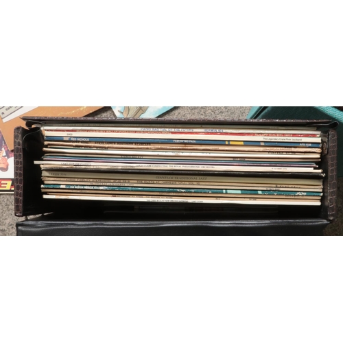 213 - Two carry cases of LP records, mostly jazz bands.