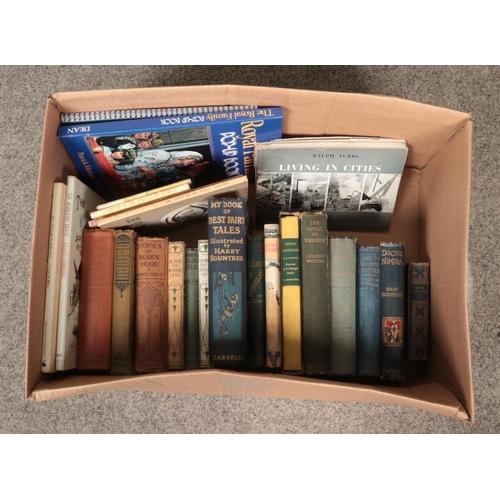 215 - A box of assorted vintage books to include Adam Diment The Bang Bang Birds, Alice's Adventure in Won... 