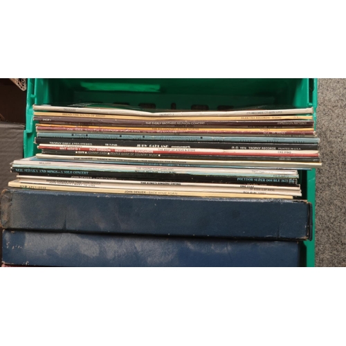 222 - Four boxes of LP and 78RPM records. Includes Jazz, Classical and Easy Listening.