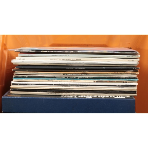 228 - Four boxes of records. Includes Rick Wakeman, Grace Jones, Japan, classical box set etc.