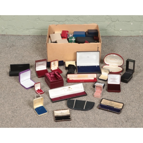 231 - A box containing a large quantity of jewellery boxes, including vintage examples. Contains boxes for... 