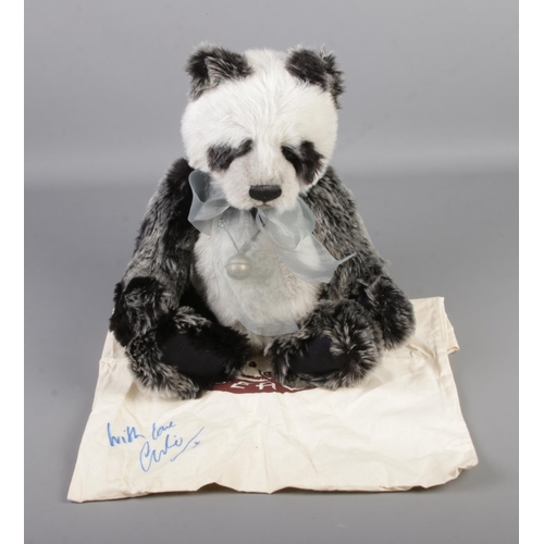 30 - A Charlie Bears jointed bear named Dominic designed by Isabelle Lee with signed dust bag, 