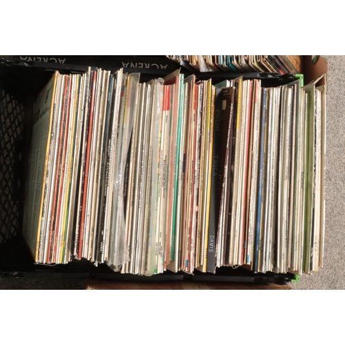 236 - Four boxes of records. Includes Prince, Leo Sayer, Dubliners, jazz, classical etc.