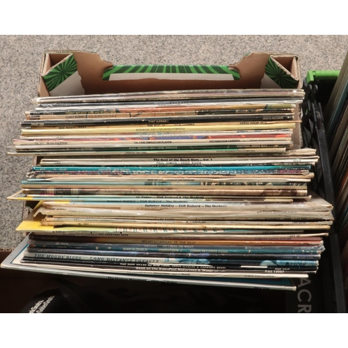 236 - Four boxes of records. Includes Prince, Leo Sayer, Dubliners, jazz, classical etc.