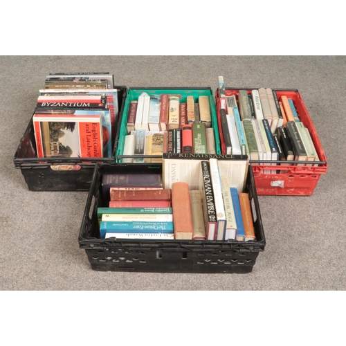 238 - Four boxes of books. Includes Art, History, Occult, Poetry etc.