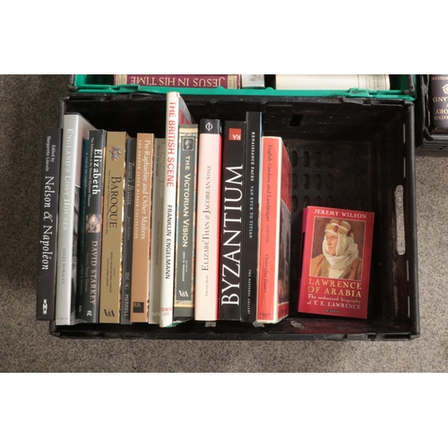 238 - Four boxes of books. Includes Art, History, Occult, Poetry etc.