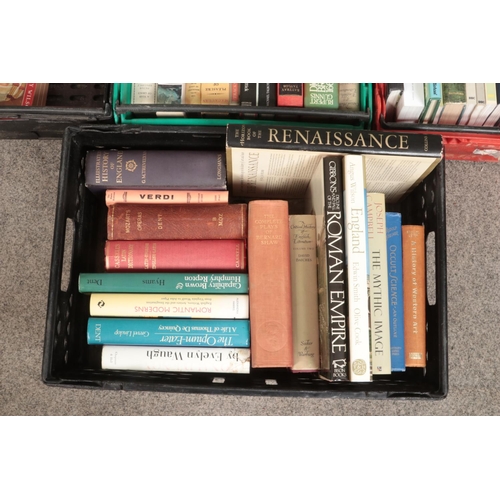 238 - Four boxes of books. Includes Art, History, Occult, Poetry etc.