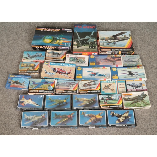 256 - A large quantity of Airfix, Starfix, Matchbox, Nu-Bee, Smer and other model kits mostly aeroplane bu... 