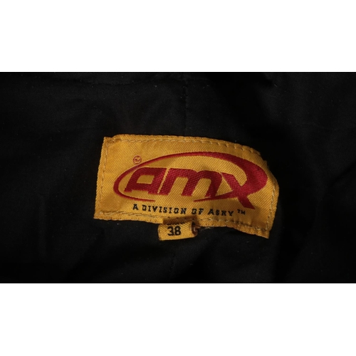 271 - An RST leather motorcycle jacket along with a pair of AMX leather motorcycle trousers. Jacket size 4... 