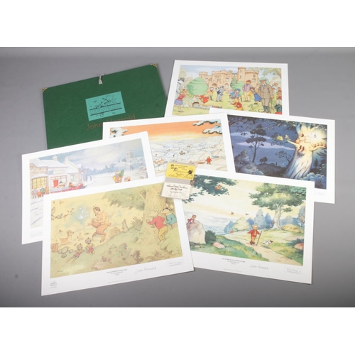 35 - A folder of six John Harrold (1947-) Rupert Bear limited edition prints to include Nutwood Night Cla... 