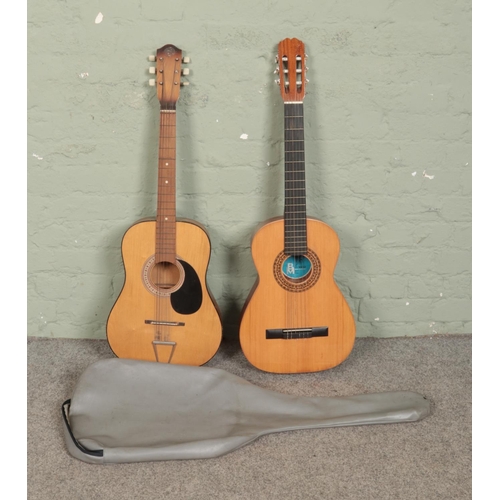 297 - Two acoustic guitars. Includes Spanish BM Clasico example in case.