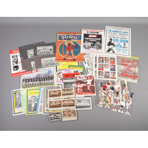 45 - A collection of sporting ephemera to include 