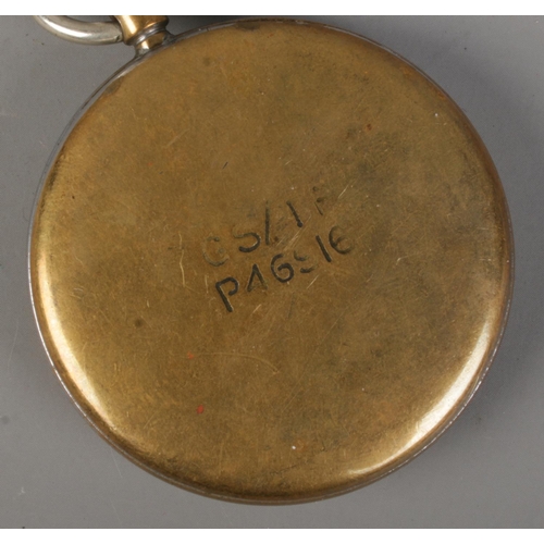 454 - A Jaeger Le Coutre military pocket watch. The case engraved to back GSTP P46916 with broad arrow mar... 