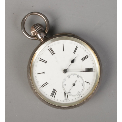 463 - A silver John Myers & Co pocket watch. The case stamped 935.