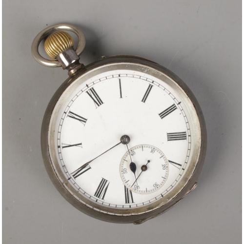 466 - A continental silver Sir John Bennett pocket watch. The case stamped 935.