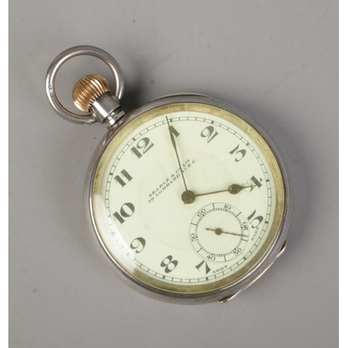 469 - A silver Mobilia pocket watch. The dial marked for Searle and Co. Ltd. London import marks, 1926. Cu... 