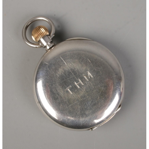 469 - A silver Mobilia pocket watch. The dial marked for Searle and Co. Ltd. London import marks, 1926. Cu... 