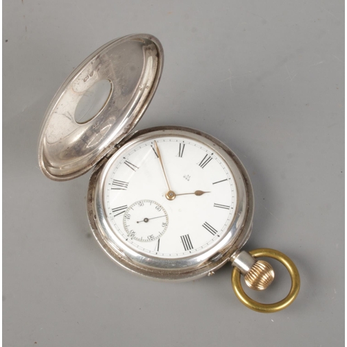 470 - A Victorian silver ER Bailey half hunter pocket watch. Assayed London 1878.