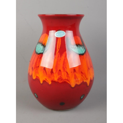 505 - A large Poole pottery Volcano venetian vase. Bearing sticker and impressed marks to the base. 25cm t... 