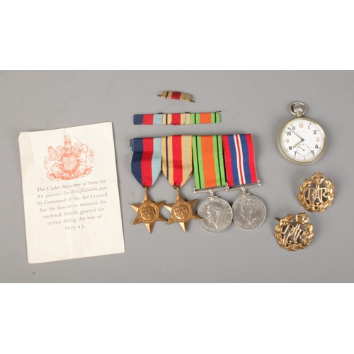 516 - A row of World War II medal including The 1939 - 1945 Star, The Africa Star, 1939-1945 War Medal and... 