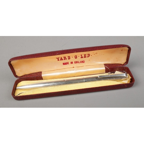 517 - A Yard O Led silver propelling pen in case.