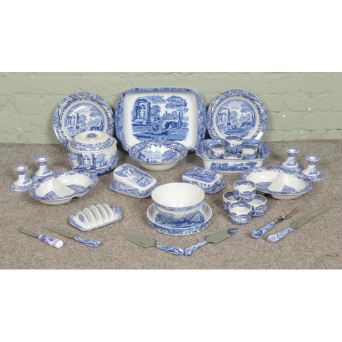 83 - A large collection of Spode Italian and Blue Italian dinnerwares and ceramics. To include large oven... 