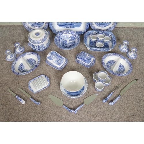 83 - A large collection of Spode Italian and Blue Italian dinnerwares and ceramics. To include large oven... 